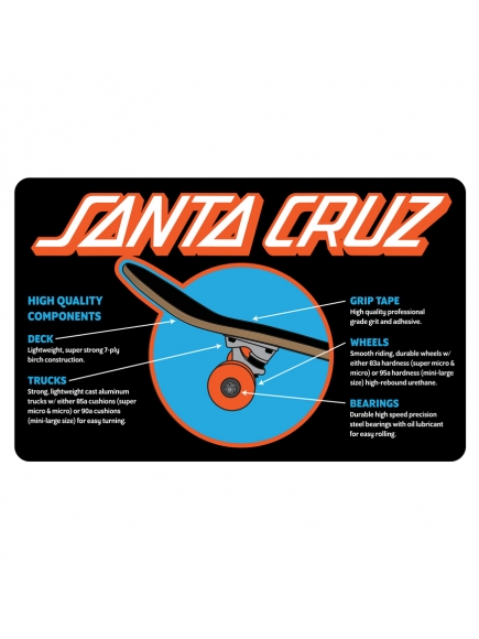 Santa Cruz Floral Decay Hand Mini Skateboard Complete 7.75