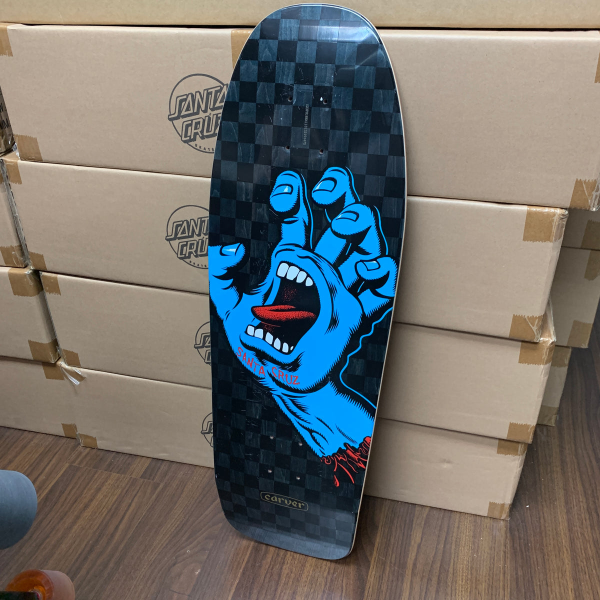 【R99】SANTA CRUZ SCREAMING HAND SK8 Santa Cruz Screaming Hand Check Deck 9.8