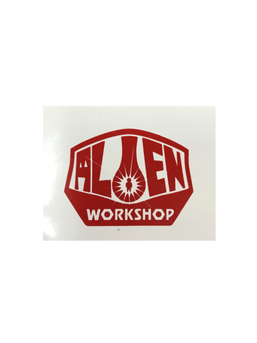Alien Workshop Rectangle Logo Sticker Red/White