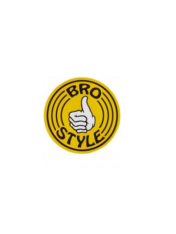 Bro Style Thumbs Up Button Yellow Sticker