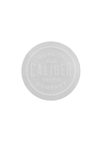 Caliber Button Sticker White