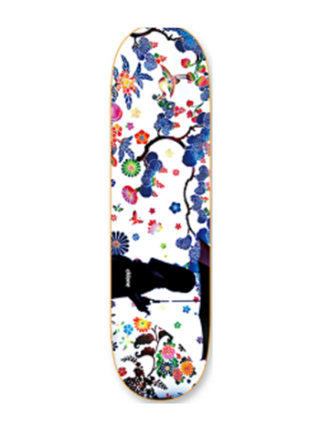 Cklone Summer Flowers & Silhouette Skateboard Deck 8"