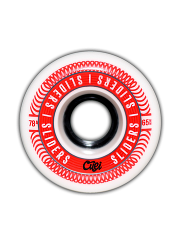 Cuei Sliders White & Red 65mm 78a Stoneground