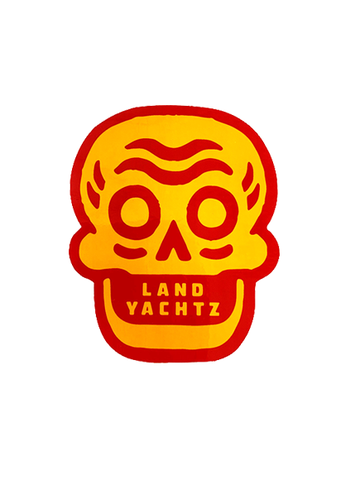 Landyachtz Skull Sticker Yellow and Red