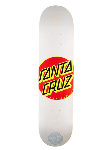 Santa Cruz Classic Dot White Skateboard Deck 7.7"
