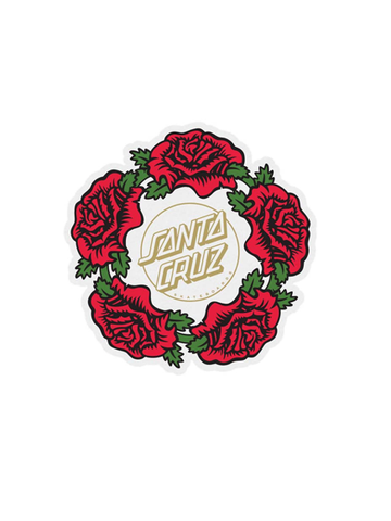 Santa Cruz Dressen Rose Ring Mylar Sticker Red 4 in x 4 in