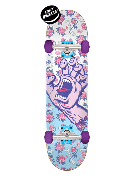 Santa Cruz Floral Decay Hand Mini Skateboard Complete 7.75