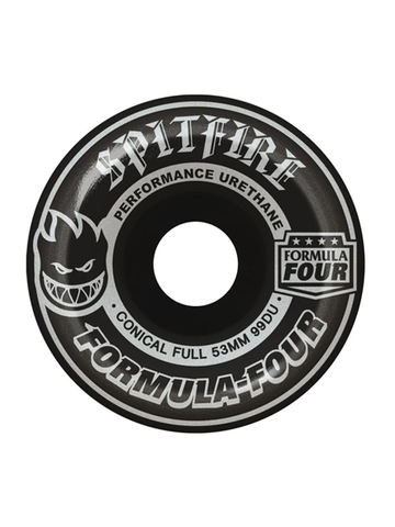 Spitfire Wheels Formula Four Conical Blackout/Silver 53mm 99a