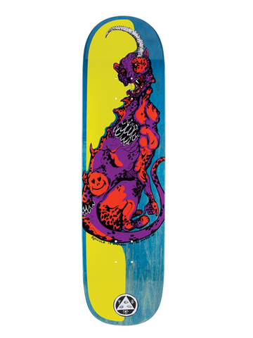 Welcome Cheetah on Big Bunyip Skateboard Deck - Purple/Orange - 8.5"