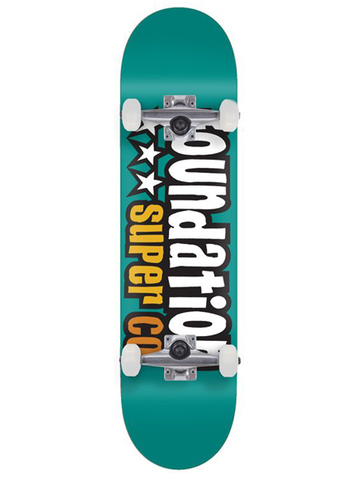 Foundation 3 Star Teal Skateboard Complete 7.88"