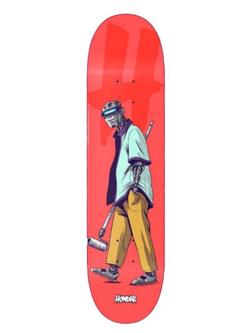 Hondar Pixo Bot Skateboard Deck 8.5" Red